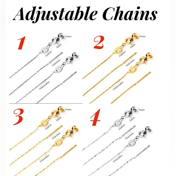 Stainless Steel Sliding Clasp Adjustable Necklace - Picture 3 of 9